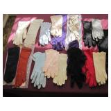 19 Pairs Assorted Vintage Ladies Colored Gloves