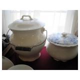 Two Antique English Ironstone Chamber Pots