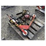 (4) MISC CHAIN SAWS & METAL SCOOTER