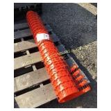 PARTIAL ROLL OF 4" ORANGE POLY SAFETY FENCE