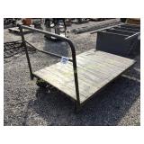 WOOD DECK 4-WHEEL CART  (SEE DIMENSIONS BELOW)