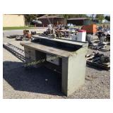 METAL WORKSTATION W/ DRAWERS & LIGHT