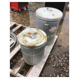 (2) Metal Trash Cans