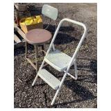 Step Ladder & Metal Chair