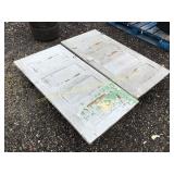 PAINTED OAK CUPBOARD DOORS W/ WOODEN HANDLES