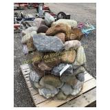 METAL BASKET OF RIVER ROCK