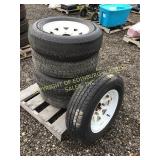 (5) 15" 5- LUG USED TRAILER WHEELS & TIRES W/