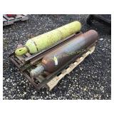(2) OXYGEN CYLINDERS & (2) 58" TRAILER RAMPS