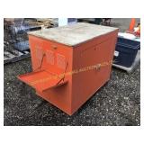 ORANGE ALUMINUM ROLLING CABINET 23"X28"