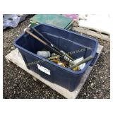 TOTE OF BALL BATS, SPRAY GUN & PUMP