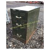 GREEN THREE DRAWER FILE CABINET