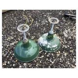 LOT OF (2) GREEN INDUSTRIAL LIGHTS