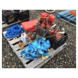 FIRE EXT SAFETY TRIANGLES, AIR HOSE, CARGO STRAPS