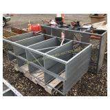 (3) 36"W X 70"H  GRAY METAL SHELVES