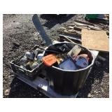 (2) BLACK TUBS OF MISC (SEE DETAILS BELOW)