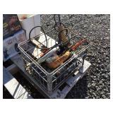 METAL BASKET OF 110V TOOLS , DRILLS & SAWS (WORKS)
