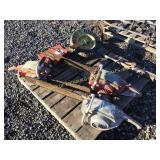Lot of Misc: 
Chainsaws 
Mower Wheel 
Electric