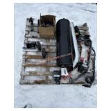 Misc. truck parts, air tank, tow hooks, gauge regs