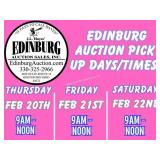 PICK UP DAYS/TIMES: THURSDAY 2/20, FRIDAY, 2/21 &