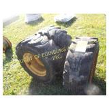 (3) CAT SKID STEER WHEELS & TIRES