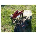 LOT OF MISC, SPRINKLE CANS, MOWER PARTS,LOCKNETICS