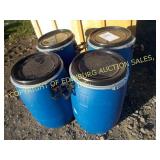 (4) 15 GAL POLY DRUMS