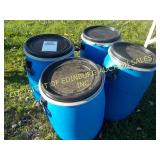 (4) 15 GAL POLY DRUMS