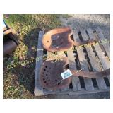 (2) VINTAGE METAL TRACTOR SEATS