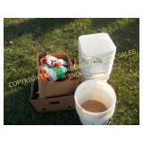 BUCKET OF CHRISTMAS DECORATIONS