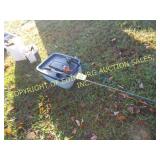 FISHING POLES & TUB OF HOUSEHOLD ITEMS