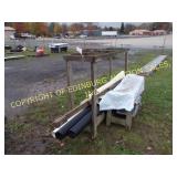 (2) TREATED WOOD, PIPE RACKS, PAVER LIGHT & PIPE