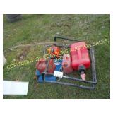 (2) FUEL CANS & FOLDING CHAIR