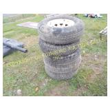 (5) TRAILER TIRES WITH RIMS