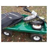 POLY WAGON AND WHEELS , GRASS BAGS
