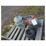 (4) JEEP FENDER FLAIR, (2) WATER BOTTLES & GAS CAN