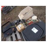 SET OF CAR MATS, VENT COVER, LIGHTS & MISC