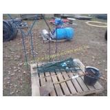 GARDEN SUPPLY, SHOVEL & COME-A-LONG.