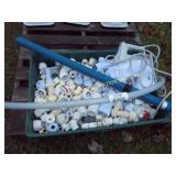 BIN OF PVC FITTING AND PUMP