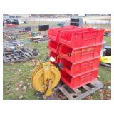 PLASTIC BINS & OIL HOSE AND REEL