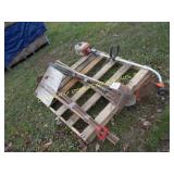 LOT OF YARD TOOLS & GAS STRING TRIMMER