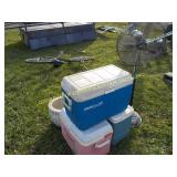 (3) COOLERS & FAN