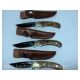 3 NWTF fixed blade knives with sheath