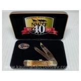 40th anniversary NWTF case folding 2 blade knife and pin