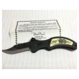 1997 Ohio NWTF benchmark folding knife with belt clip