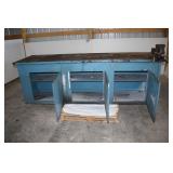 WOODEN SHOP WORK BENCH WITH 1/8" STEEP PLATE TOP