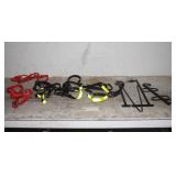 (5) FULL SIZE HORSE HALTERS, WALL MOUNT SADDLE