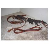 HORSE HEADSTALL, FRINGE BREAST COLLAR WITH TEAL