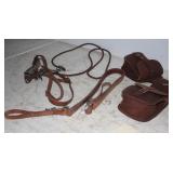 BRIDLE WITH JR. COW WORKING BIT, BRAIDED LEATHER