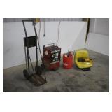 CENTURY 295 ARC WELDER, BUCKET OF WELDING RODS