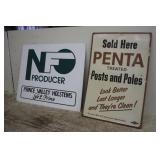 (2) TIN ADVERTISING SIGNS